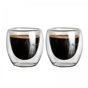 Aangepast glaswerk Fabrikant Groothandel handgemaakte koffiekopje Dubbelwandige glazen beker